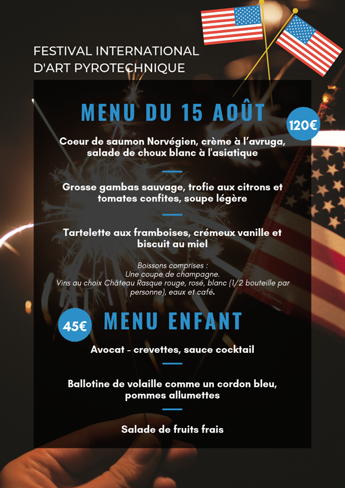 Feu Dartifice Menu